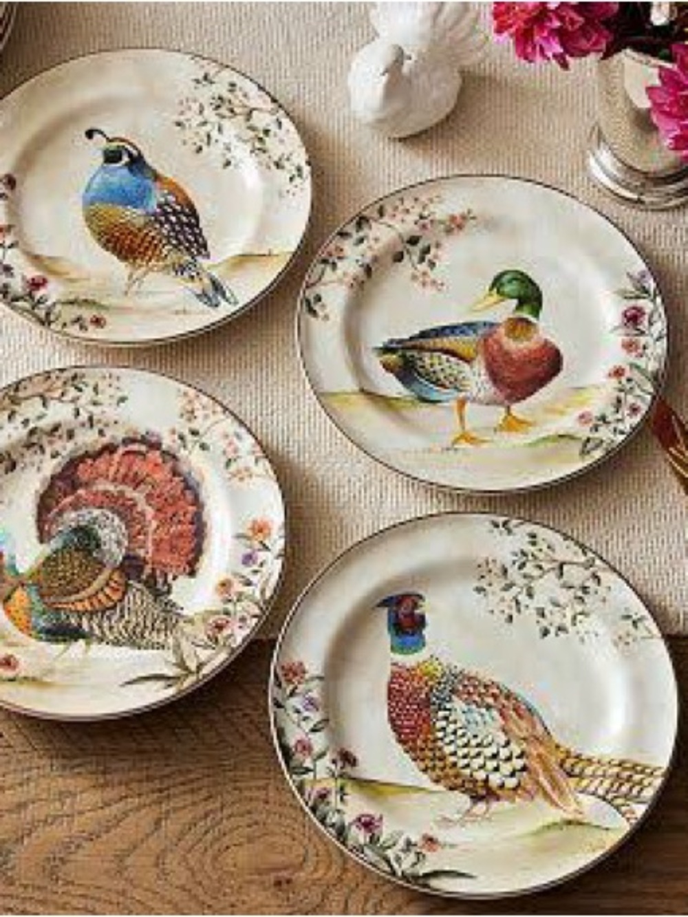 Pottery Barn Botanical Harvest Set Of 4 Salad Plates BNIB